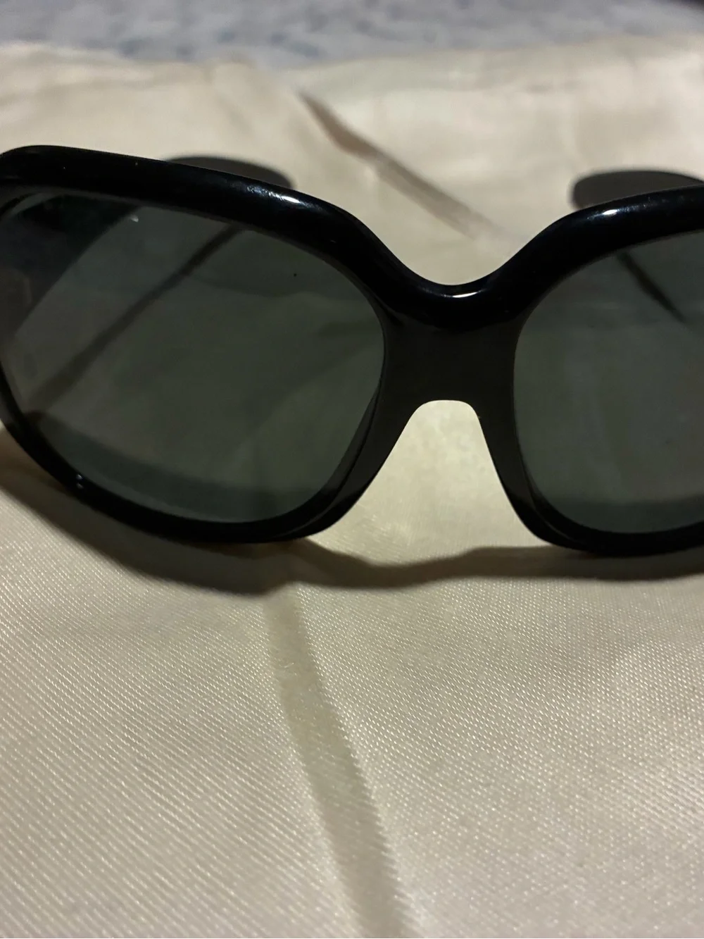 Prada Black Frame Sunglasses with Dark Green/black Lenses